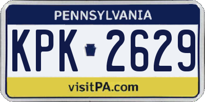 PA license plate KPK2629