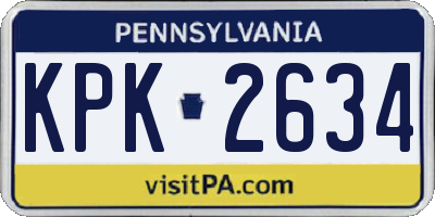 PA license plate KPK2634