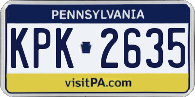 PA license plate KPK2635