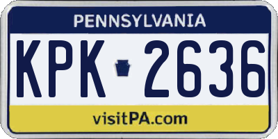 PA license plate KPK2636