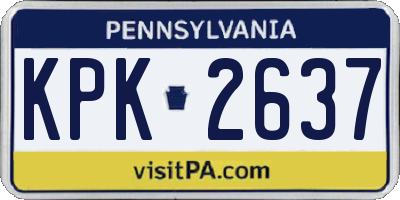 PA license plate KPK2637