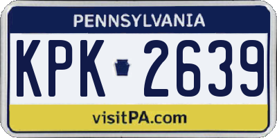 PA license plate KPK2639
