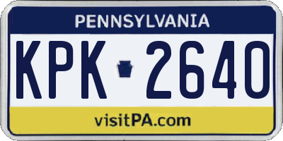 PA license plate KPK2640