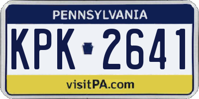 PA license plate KPK2641