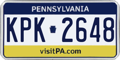PA license plate KPK2648