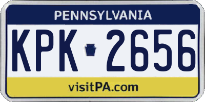 PA license plate KPK2656