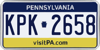 PA license plate KPK2658