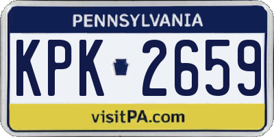 PA license plate KPK2659