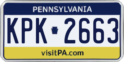 PA license plate KPK2663