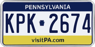PA license plate KPK2674