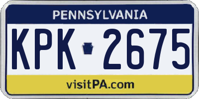 PA license plate KPK2675