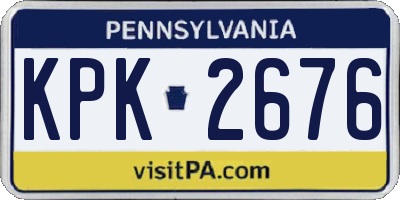 PA license plate KPK2676