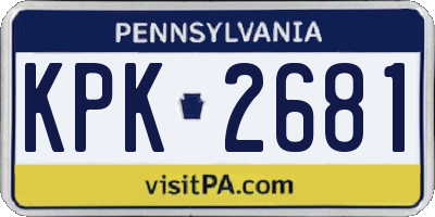 PA license plate KPK2681