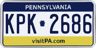 PA license plate KPK2686