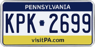PA license plate KPK2699