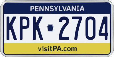 PA license plate KPK2704