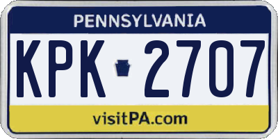 PA license plate KPK2707