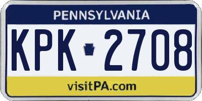 PA license plate KPK2708