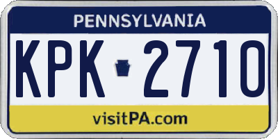 PA license plate KPK2710