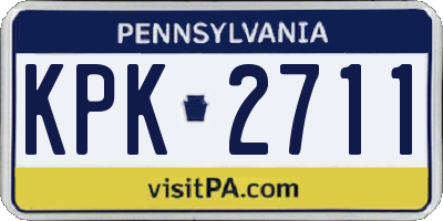 PA license plate KPK2711