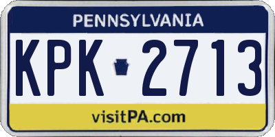 PA license plate KPK2713