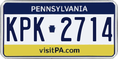 PA license plate KPK2714