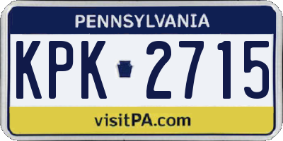 PA license plate KPK2715