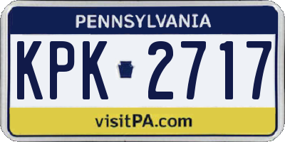 PA license plate KPK2717
