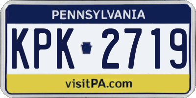 PA license plate KPK2719