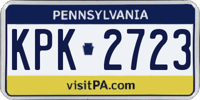 PA license plate KPK2723