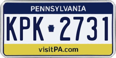 PA license plate KPK2731