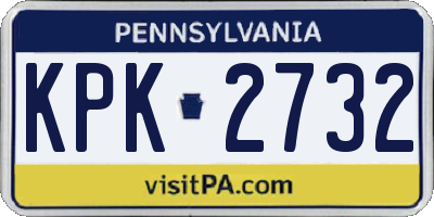 PA license plate KPK2732