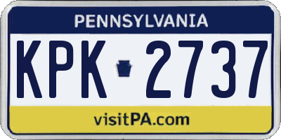 PA license plate KPK2737