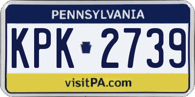 PA license plate KPK2739