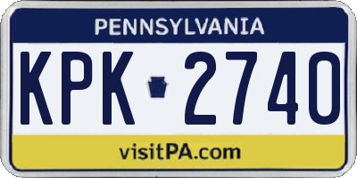 PA license plate KPK2740