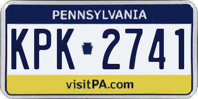 PA license plate KPK2741
