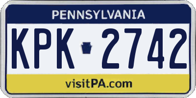 PA license plate KPK2742