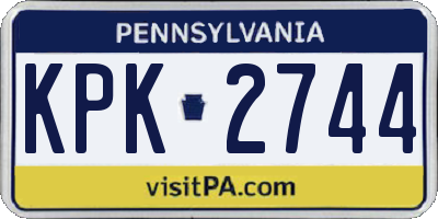 PA license plate KPK2744
