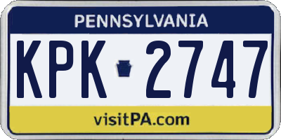 PA license plate KPK2747