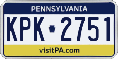 PA license plate KPK2751
