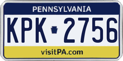 PA license plate KPK2756