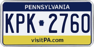 PA license plate KPK2760