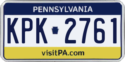 PA license plate KPK2761