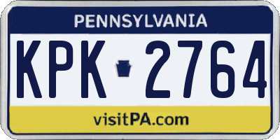 PA license plate KPK2764