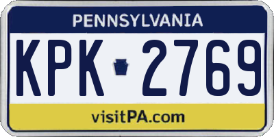 PA license plate KPK2769