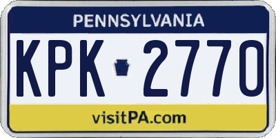 PA license plate KPK2770