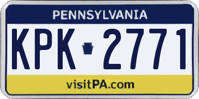 PA license plate KPK2771