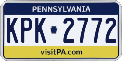 PA license plate KPK2772