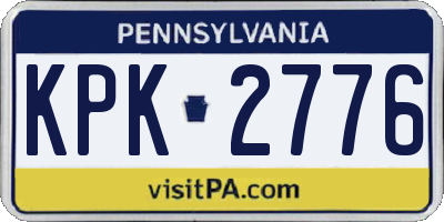 PA license plate KPK2776