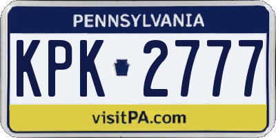 PA license plate KPK2777